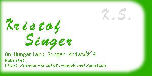 kristof singer business card